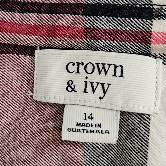 Crown & Ivy Pink and Black Plaid Bottoms - Picture 6 of 6